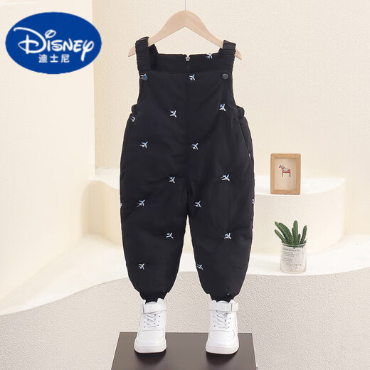 Disney Children's Winter Down Pants 2025 New Baby Style Down Overalls for Boys and Girls Winter Comfortable Warm Pants Black 90 cm