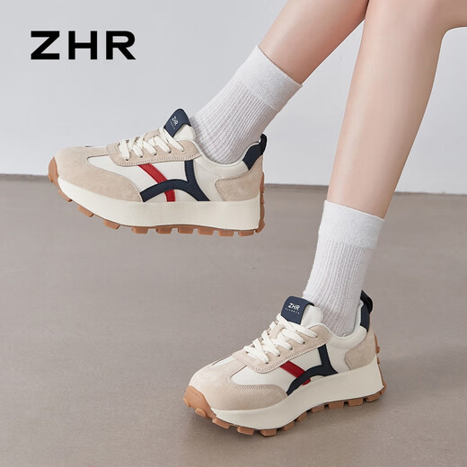 ZHR Casual Schuhe für Frauen im Herbst Retro Sport treiben dicke alleinige Schuhe für Frauen, um die Größe zu erhöhen und sie aussehen zu lassen, schäbige Schuhe für Frauen G686 Mailand 35