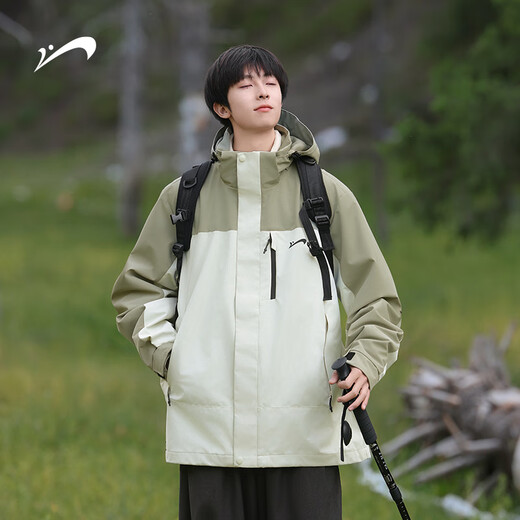 Guirenniao outdoor three-in-one assault jacket men's autumn and winter waterproof jacket lining warm winter hiking clothes off-white three-in-one (plus velvet lining) 2XL