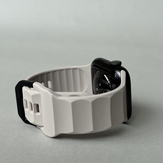 
Banmeiluo Powerful Watch Strap - Bamboo Corrugated Square Buckle Sports Silicone Watch Strap applewatch1098se65iwatch Misty Blue Apple s10.42mm