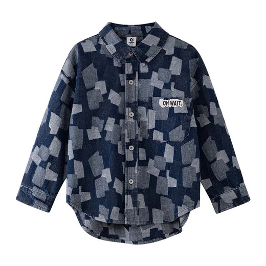 Zuoxi Boy Denim Hemdjacke dünne 2025 Neue Kinder Frühling und Herbst Tops Jungen Kleidung Denim Farbe 150