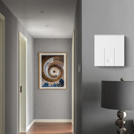 International electrician wireless remote control switch, two-way and three-way large panel, wiring-free smart controller, switch can be pasted through the wall, 1 receiver + 1 can be pasted once opened - Gray