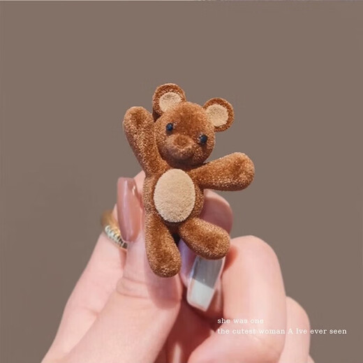 Cute little bear hair clip side clip for women, exquisite small clip hair clip with bangs, duck bill clip for side hair, one-word clip gift, 2# bear pair