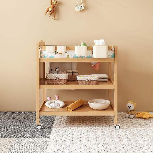 Chuangjingyi wählt Windelstisch Babypflege Tisch Massivholz Bebus Windel Tabelle Babypflege Tabelle Abnehmbares Massage-Touch-Tisch Bienenholz-Diaper-Tabelle (einschließlich Pflegepolster/Aufbewahrungsbox Rahmenstruktur_Osther_Assembly