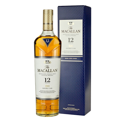 Macallan Scotland Single Malt Whisky Shirley Barrels UK Bouteille d'origine importée Cross-Border Achat direct McAllen Double Barels de 12 ans 700 ml