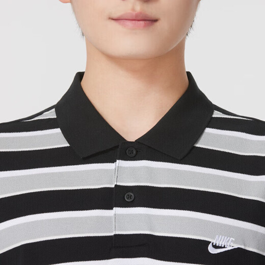 耐克（NIKE）短袖男子夏季新款跑步训练休闲快干舒适透气POLO衫翻领上衣T恤 FN3897-010 黑白 S