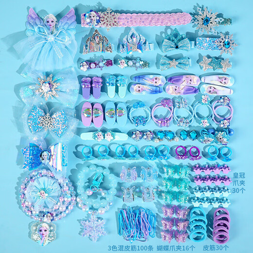 Disney Prinzessin Elsa Kinder Schmuckschachtel Spielzeug Little Girl 3-6-9 Geburtstag Geschenk Frozen Elsa Hair Accessoires 8
