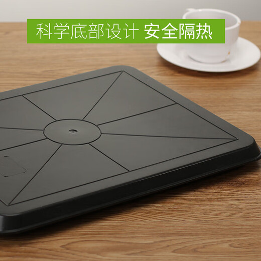 Jingxianju Tray Rectangular Serving Tray Dinner Plate Fast Food Plastic Serving Tray Serving Tray Anti-scalding Commercial Restaurant Brown Plaid 1 PC