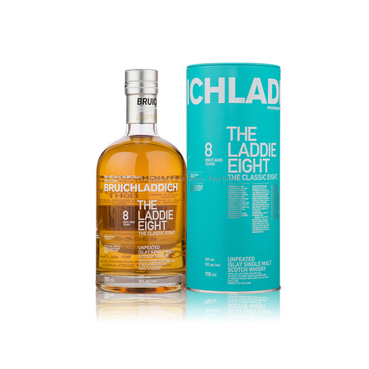 布赫拉迪（Bruichladdich） 苏格兰 单一麦芽威士忌酒 艾雷岛 波夏擢跃 洋酒 进口 布赫拉迪麦芽经典8年 700mL 1瓶