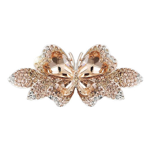 Yidaier High-End Butterfly Hair Clip 2025 Neues leichter Luxus High-End-Strass-Haarnadel-Karten-Geburtstagsgeschenk für Frau und Mutter F3188 [Champagnerfarbe] High-End-Exquisite Brand Spring Clip