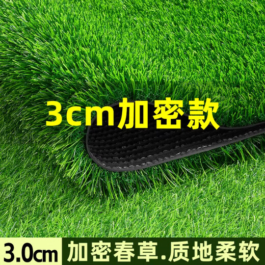 Qingya lawn simulation carpet artificial fake turf outdoor bedding kindergarten green artificial floor mat plastic grass decoration 3 cm encrypted version (2 meters wide x 15 meters long)