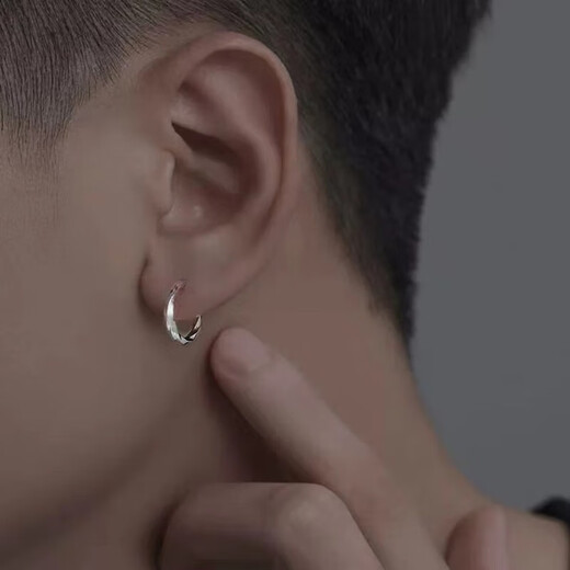 Xinshe Möbius ring earrings for men, trendy non-pierced earrings, men's punch-free fake earrings, personalized temperament spring earrings, 12mm pair