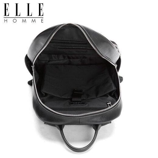 ELLE HOMME men's backpack trendy cowhide backpack casual outdoor schoolbag EA788207261 black