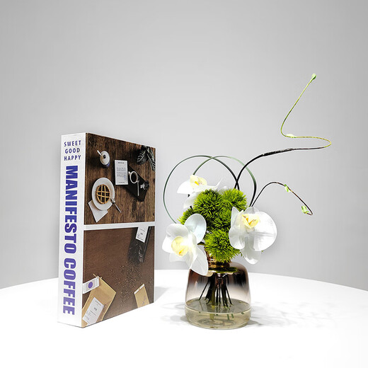 Décorations de fleurs d'imitation de luxe légère moderne personnalisée négocier la table basse de salle de modèle de bureau de salle de bain lavabo de toilette fausse décoration de fleurs 719 (un appareil à fleurs + combinaison d'art de fleurs)