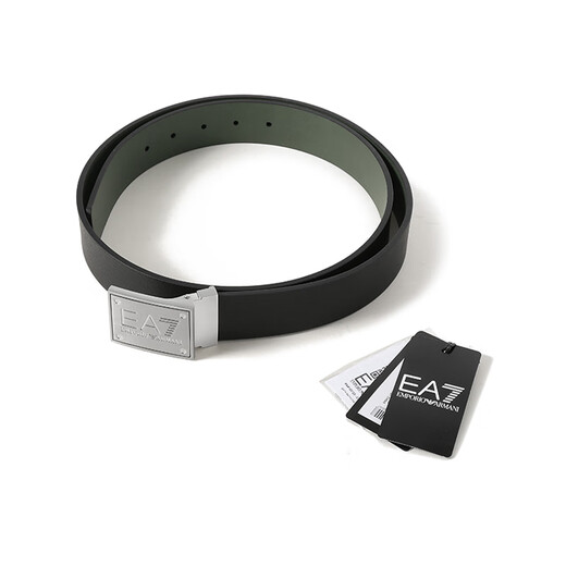ARMANI (ARMANI) EA7 Neues Produkt Herrengeschäft und Casual Cut Doppelseitig 3,8 cm 245524 8A693 37821 Schwarz/Dunkelgrün