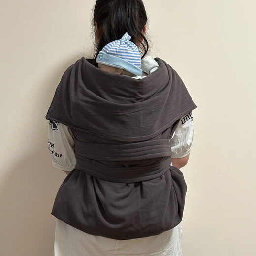 四川传统薄棉背巾前后两用婴儿后背老式背带抱式宝宝外出简易背袋 全棉布深蓝色