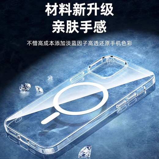 True Guard [Transparent Magnetic] Applicable to Apple 16pro mobile phone case iPhone 16pro protective case ultra-thin ultra-light anti-fall and sweat-proof fashionable simple soft shell transparent