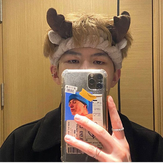 Dai Yan Face Wash Hairband Men's Facial Mask Wash Hairband Women's Headwear Makeup Skin Care Anti-Slip Pressure Hairband Headband Face Wash Hairband Coffee Antlers