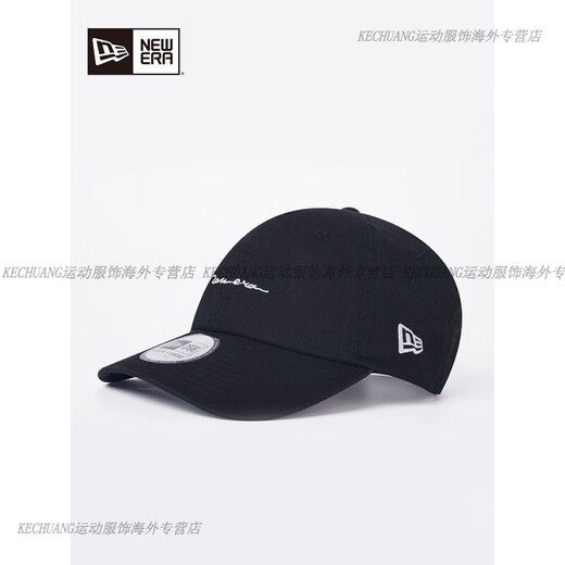 NEW ERA Summer handwritten LOGO curved brim baseball hat for men and women soft top sunshade peaked cap fashion 13792915-Navy Blue Adjustable