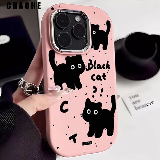 Trendy and cute cats suitable for Redmi K70 mobile phone case Xiaomi 14 oval silicone Note13 cartoon soft case 12TPRO men's and women's K60 anti-wear and fall-proof three black cats on blue background soft case Xiaomi 14