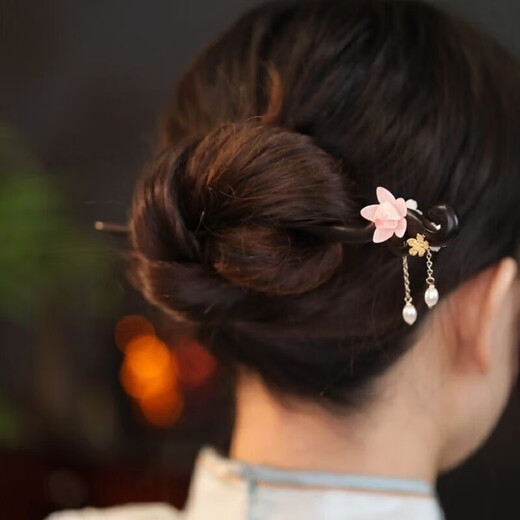 Love for two generations, tassel imitation sandalwood hairpin, new Chinese style hairpin, ancient style headband, birthday and Valentine's Day gift for girlfriend, exquisite gift box