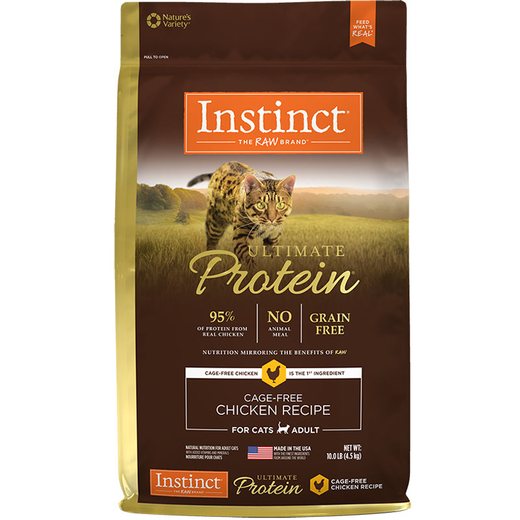 INSTINCT Bailey High Protein Cat Food Fresh Freeze-Dried Grain-Free Chicken Gold High Protein Duck Bailey Adult Kitten High Protein Chicken 10 lbs (Special Offer 25.8) 0g Double Label Anti-Counterfeiting