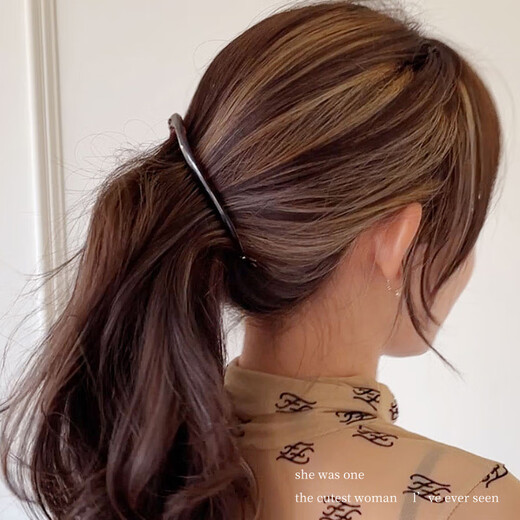Huamurong großer Haarvolumen Bananenclip 2025 Neue High-End-Twist-Clip-Ponytail-Clip vertikaler Clip-Schale Haarklemme Frauenkopfschmuck Bernstein großer Bernstein für König des Haarvolumens geeignet