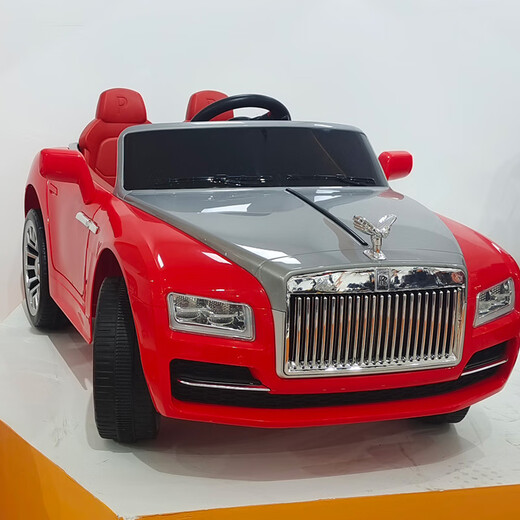 Baolaifu children's electric car, children can sit on big boys and girls, four-wheeled rechargeable battery car with remote control toy car, painted black, leather seat + Bluetooth music + remote control self-driving