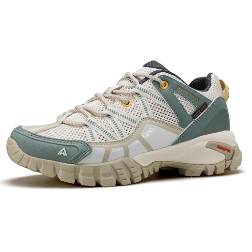 Hantu Atmungsfreie Wanderschuhe niedrig obere Top nicht rutschfeste Kee-resistente Wanderschuhe Four Seasons Mesh New komfortable schockabsorbierende Wanderschuhe beige/olivgrün 755-Frauen (atmungsaktives großes Loch) 36