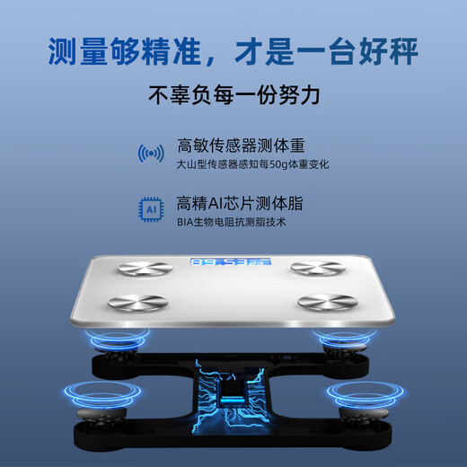 苏泊尔（SUPOR）智能体脂秤家用落地电子体重秤 精准测量可充电人体婴儿秤称重健身减肥专用 曜石黑 USB充电款【81项数据检测】充电长续航