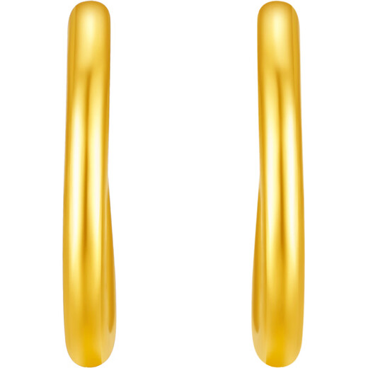 Saturday Blessing Simple Pure Gold 999 Gold Earrings Girls Birthday Gift Price AA090923 One Pair Approximately 1.21g