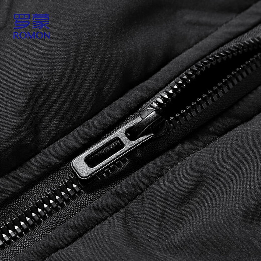 ROMON cotton-padded jacket for men, winter business baseball uniform, warm and versatile cotton-padded jacket, dad jacket, cotton-padded jacket for men, 882 black 3XL