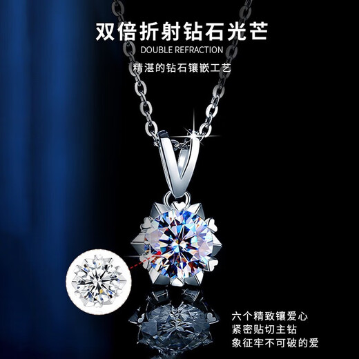 MZMZ platinum necklace women's pt950 platinum clavicle chain moissanite pendant Valentine's Day birthday gift for girlfriend local warehouse next day delivery - PT950 moissanite platinum necklace