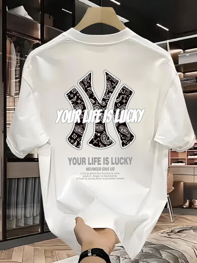 NY-NYC T-shirt de coton américain de style américain de haute qualité pour hommes et femmes lâches d'été