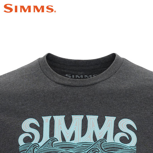 SIMMS new American SIMMS spring and summer short-sleeved T-shirt men's breathable and comfortable versatile Luye fishing suit T-shirt top imported 13782 short-sleeved/carbon black S