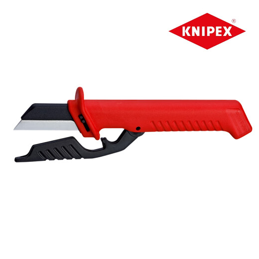 Knipex Kenypark Deutschland Spezialwerkzeug Stahlgürtel Schutzabdeckung Elektriker Isoliertes Kabelhaut Strise Striding Messer 98 Serie 9856 Isoliertes Kabelmesser (Klinge 50 mm)