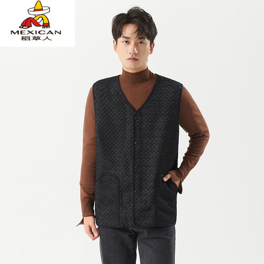 Scarecrows neuer Stil der Frühlings- und Herbstweste mittleren Alters und älterer Herren, dünne Weste von Daddy, gestrickte Baumwollweste, eng anliegende Vier-Jahreszeiten-Pferd-Clip, Gray M (120jin [Jin Equals 0,5 kg])