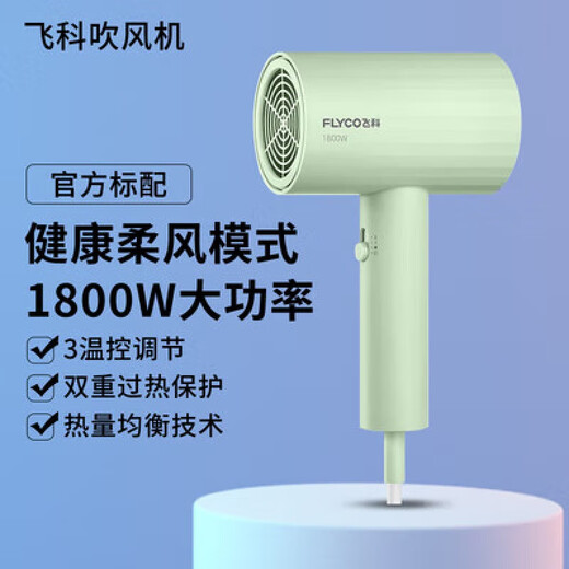 飞科（FLYCO）电吹风机家用宿舍大功率冷热负离子护发便携电吹风筒酒店用电风筒 飞科FH6296  1800W  带负离子