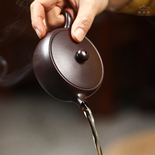 Yihuchun boutique Yixing purple clay teapot, famous handmade kung fu tea set teapot, original ore hundred-mesh old purple clay Hanwa pot, original ore hundred-mesh old purple clay Hanwa pot 150ml