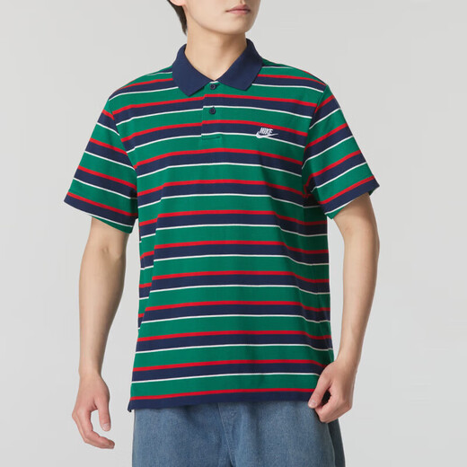 耐克（NIKE）短袖男子夏季新款跑步训练休闲快干舒适透气POLO衫翻领上衣T恤 FN3897-410深藏青/白 S