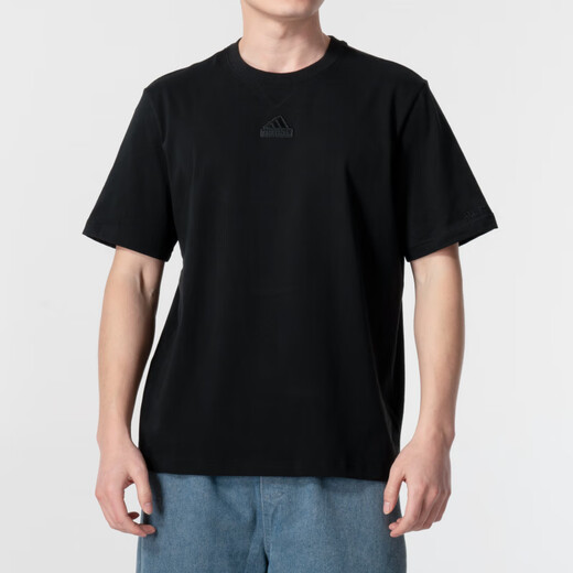 
Adidas short-sleeved T-shirt for men 2025 summer new sportswear knitted breathable round neck casual top half sleeve IR5265 IR5266 black L Recommended 155-175Jin [Jin equals 0.5 kg]