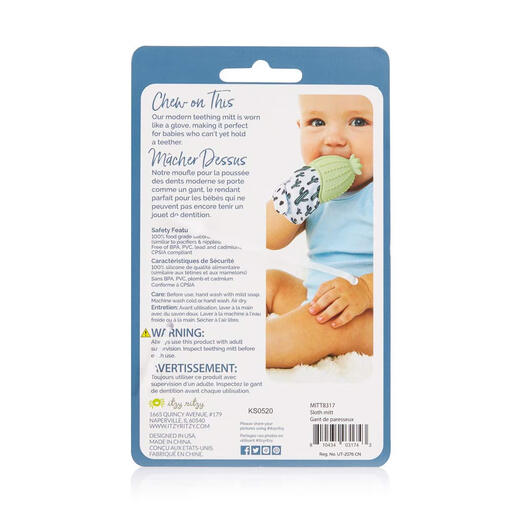 ITZY RITZY baby silicone bite gloves for 3 months and above, anti-scratch, dinosaur shape