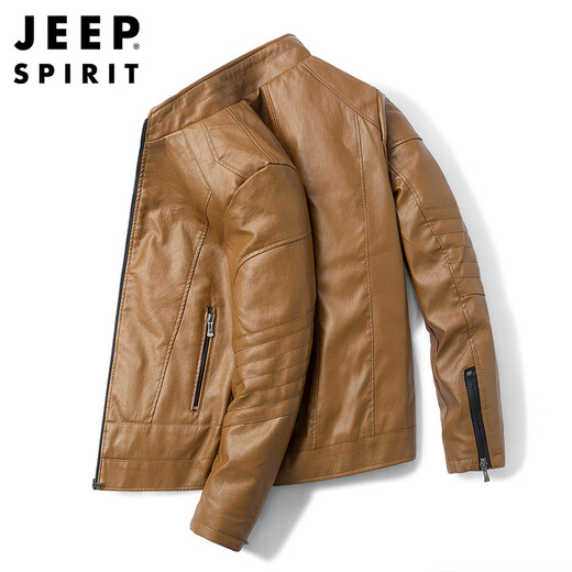 Jeep Spirit Jeep Leather Jacket Мужская куртка осень -стенд -воротник бизнес -локомотив мужская одежда Black xl