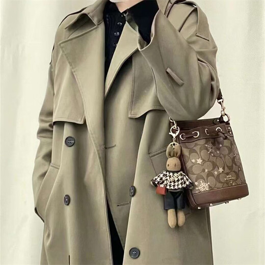 CoaCH (COACH) women's bag dempsey printed drawstring mini bucket bag single shoulder crossbody bag snowflake printed CN679-IMWD9 size approximately 17*15*10cm