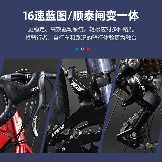 PHILLIPS菲利普弯把公路车自行车700C变速碟刹铝合金赛车女学生成人男单车 探路者700C 陨石灰 铝合金车架 24速 线碟 定位变速 弯把跑车