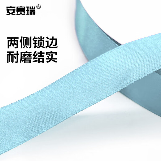 安赛瑞 丝带 礼品盒装饰缎带 包装捆扎绳 天蓝1卷 2cm×100码 2A01338