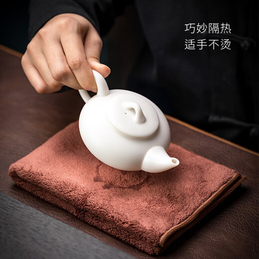 Miaolian Tianxiang high-end antibacterial thickened water-absorbent tea towel Kung Fu tea set tea cloth tea mat tablecloth professional high-end cover cloth S75-001B antibacterial tea towel coffee color