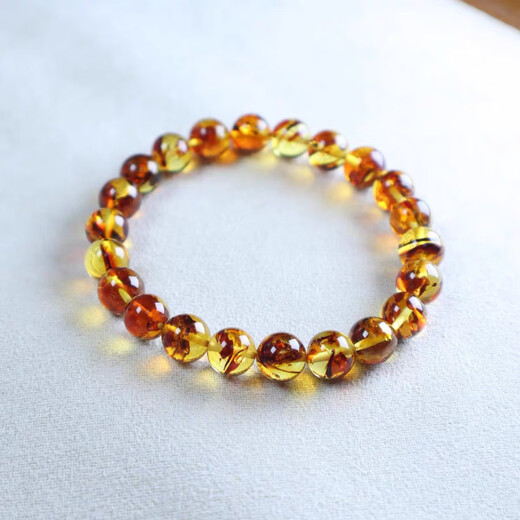 Yuze natural amber, water purified flower amber, medicinal amber, beeswax gold amber, gift box, toy for men and women, natural 6mm flower amber, 108 Buddhist beads