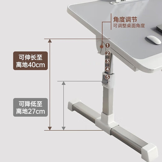 Quanpinwu lifting bed computer table desk foldable study table lazy dormitory bay window table slate gray regular style + card slot + anti-slip tray