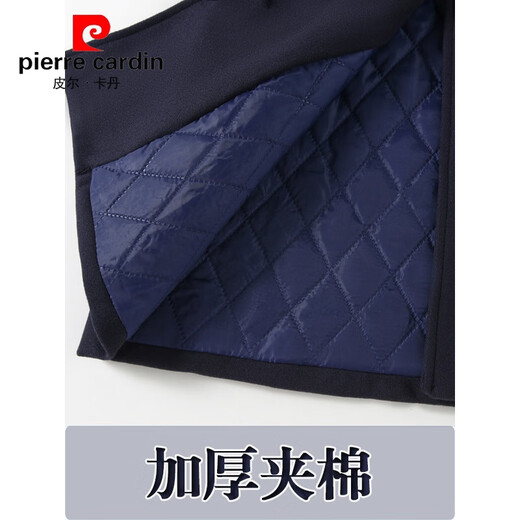 Pierre Cardin Wollmantel für Mädchen, britischer College-Stil, 2025, Winter, verdickt, mittellang, großer Wollmantel für Kinder, warm, Marineblau, 150 cm